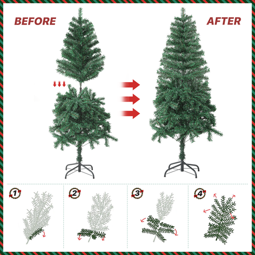 5 FT Christmas Tree Artificial Home Xmas Holiday Decoration w/Metal Stand Green