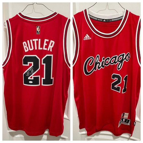 Mens Red Sleeveless Chicago Bulls #21 Jimmy Butler Basketball Jersey Size S