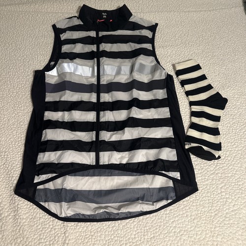 Rapha Brevet Gilet Large White & Black Striped W/Matching
