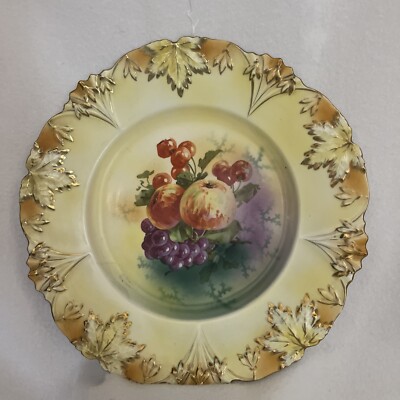 RS Prussia Large Serving Plate Fruit Decor German Porcelain Art Nouveau Period
