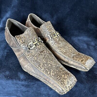 zota mens dress shoes brown leather lace up size 11 vero couio italian style 225897130703