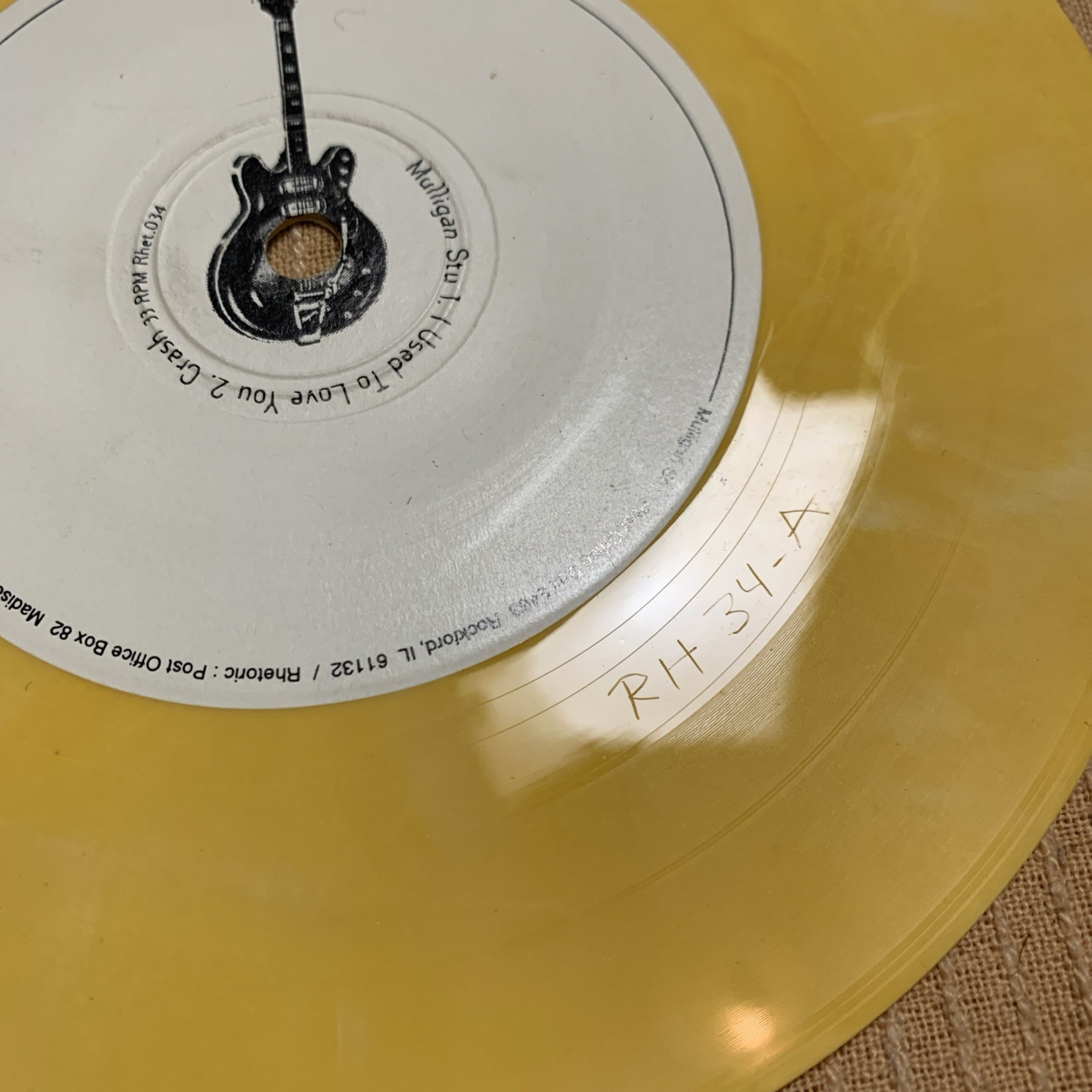 TEEN IDOLS Mulligan Stu Split 7” Record LP Vinyl Punk Rare Yellow Marble VGC