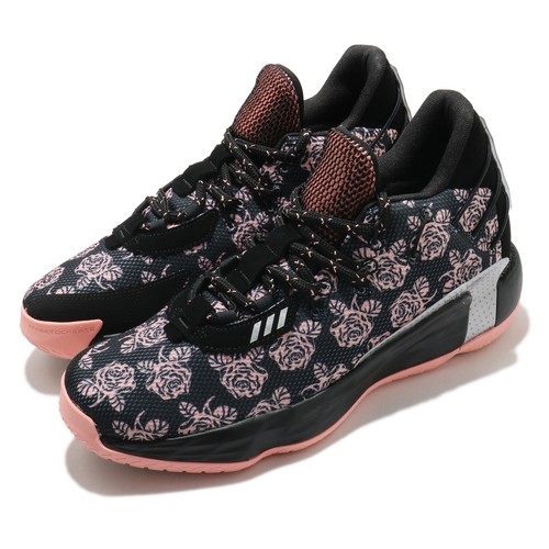 Мужские баскетбольные мячи adidas Dame 7 GCA VII Damian Lillard ROSE CITY, черные, розовые, FZ1092