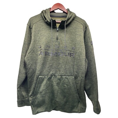 Under Armour Men s 2XL Green Kangaroo Pocket 1/4 Zip Cold Weather Gear Hoodie