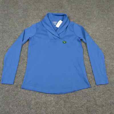 LL Bean Polo Shirt Womens Extra Small 100% Cotton Shawl Collar Golf Long Sleeve