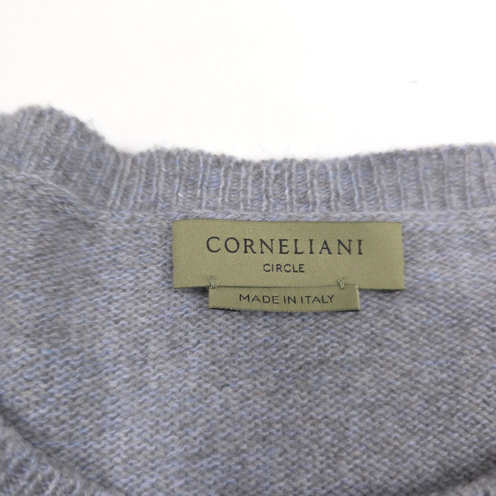 Pre-owned Corneliani $595  Cashmere Blue Gray Crewneck Sweater Mens Size Large (italy 54)