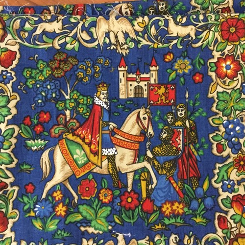 Vintage Fabric by House N Home Screen Print Medieval Camelot - 10 yds x 4 yds