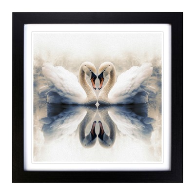 Swan Double Exposure No.2 Wall Art Print Framed Canvas Picture Poster Decor