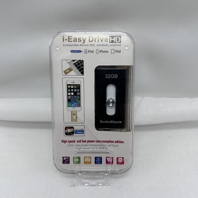 I   Easy Drive HD 32GB External Memory Expansion IOS, Windows, Android-Black