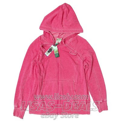 New Women's Green Tea Mineral Wash Hoodie Zip Jacket AZALEA XXL 