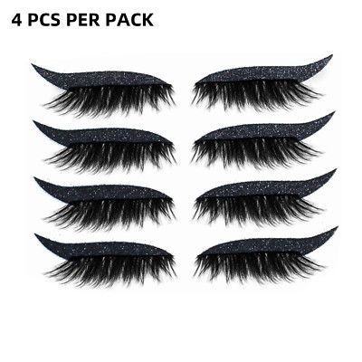80 PCS Reusable Eyeliner Sticker W/ Eyelashes False Eyelashes Glitter Eye Shadow