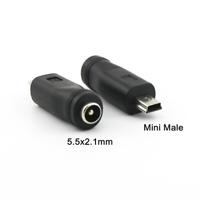 1x DC Power 5.5 x 2.1mm Female to Mini USB 5 Pin Male Charger Adapter Connector