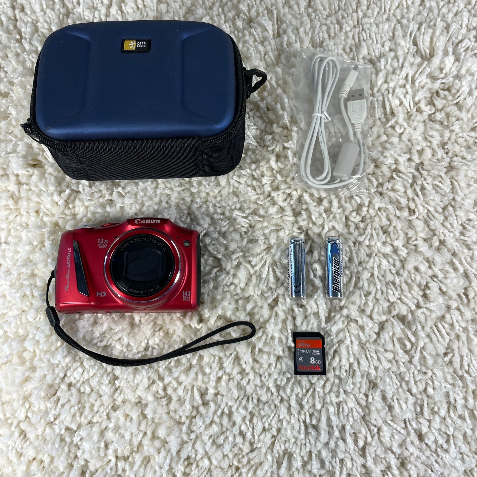 Canon PowerShot SX150 IS PC1677 Digital Camera Red 3.0 Screen 12x