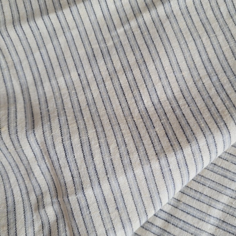 Coupon Annee 80 Raye Bleu Cot/Flanelle 230 X95 Cm