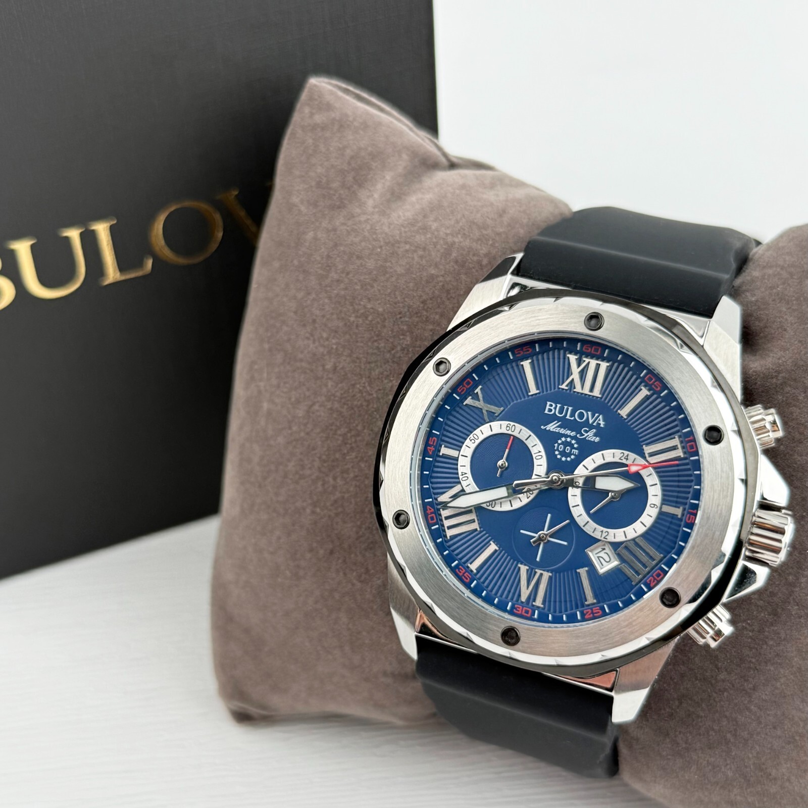 【新品未使用】 BULOVA Bulova Men's Black IP Stainless Steel Chronograph Watch