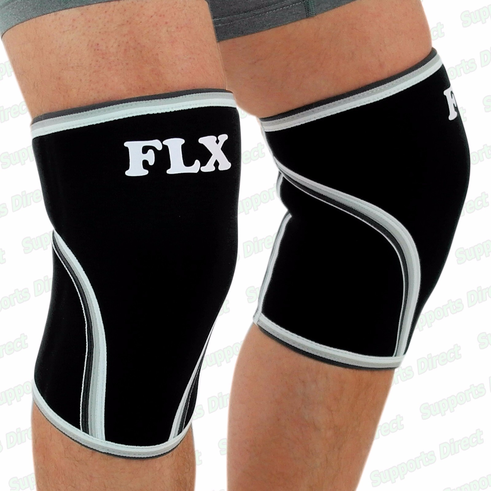 Pair Neoprene Compression Knee Sleeves Wraps Weightlifting Squats