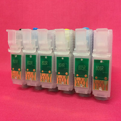 6X REFILABLE EMPTY INK CARTRIDGES FOR EPSON T0801 T0802 T0803 T0804 T0805 T0806
