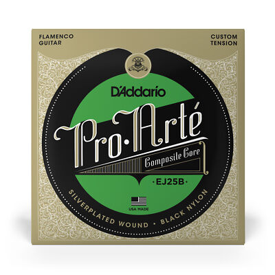 D'Addario EJ25B Pro-Arté Black Nylon Composite Flamenco Classical Strings