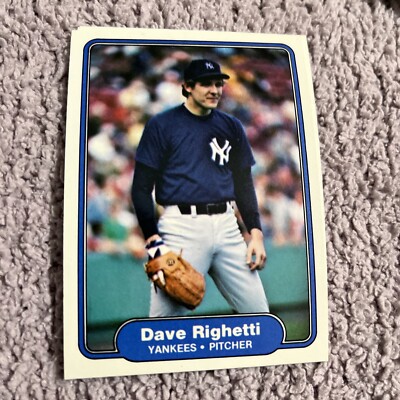 1982 Fleer 52 Dave Righetti New York Yankees  RC Baseball Card