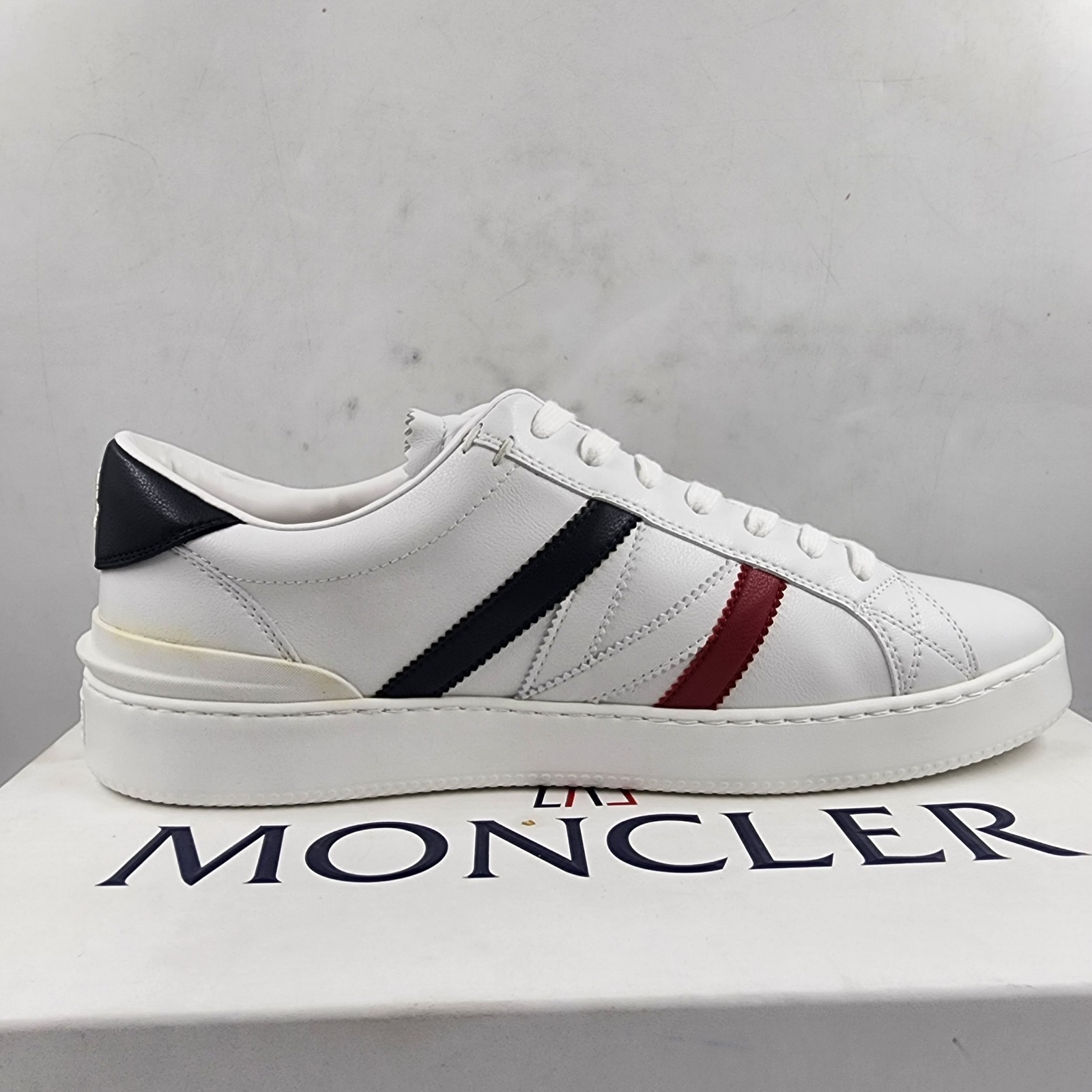 Moncler Monaco Low Top Sneakers Men's 45/12 US White Multi Round Toe Lace Up - Picture 12 of 22
