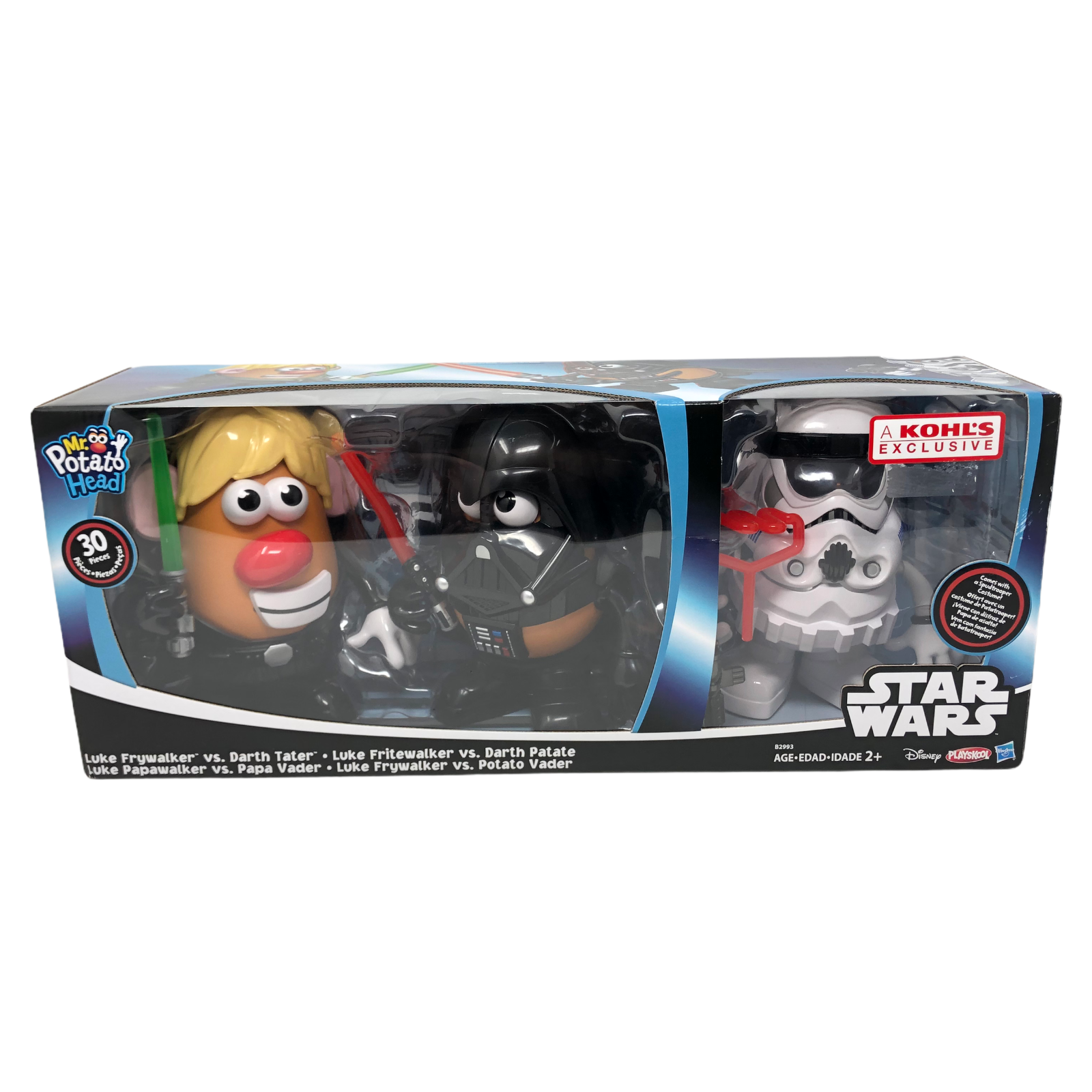 NIB Star Wars Mr Potato Head Luke Frywalker Darth Tater Spudtrooper Masher