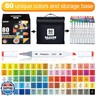 Reaeon Alcohol Art Markers, 80 Colors Fine and Chisel Dual Tip Marker Set, Permanent Art Markers for Adults Sketching Painting Drawing and Coloring(White Barrel)