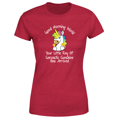 Your Little Ray Of Sarcastic Sunshine Has Arrived Womens T Shirt Unicorn Tee Top