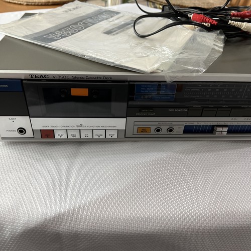 Vintage Teac V-350C Cassette Deck With Owners Manual And 2 RCA Cables. Tested!!!
