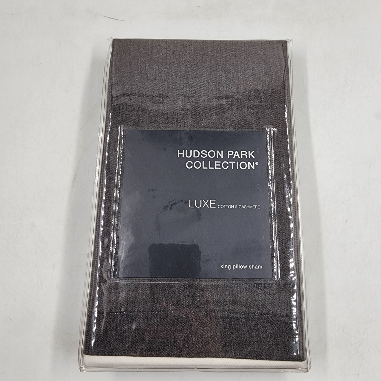 Hudson Park Collection Cashmere Blend King Pillow Sham 20x36in Charcoal + - Picture 2 of 14