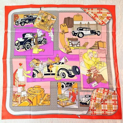 HERMES Soie Vintage Confort En Automobile Carre 70 Silk Scarf Authentic BNIB!