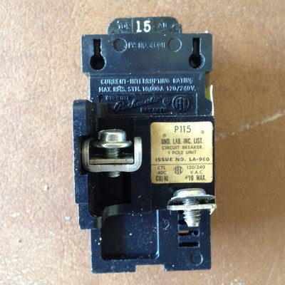 Pushmatic 15A Breakers Model P115