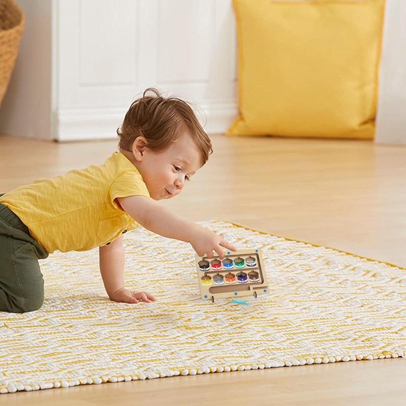 Magnetic Color Sorting Board Wooden Counting Learning Game For Kids Toddlers