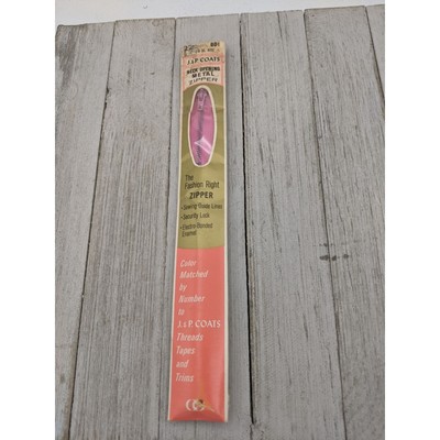 Vintage J&P Coats Neck Opening Metal Zipper 22'' Dk Rose 32-B