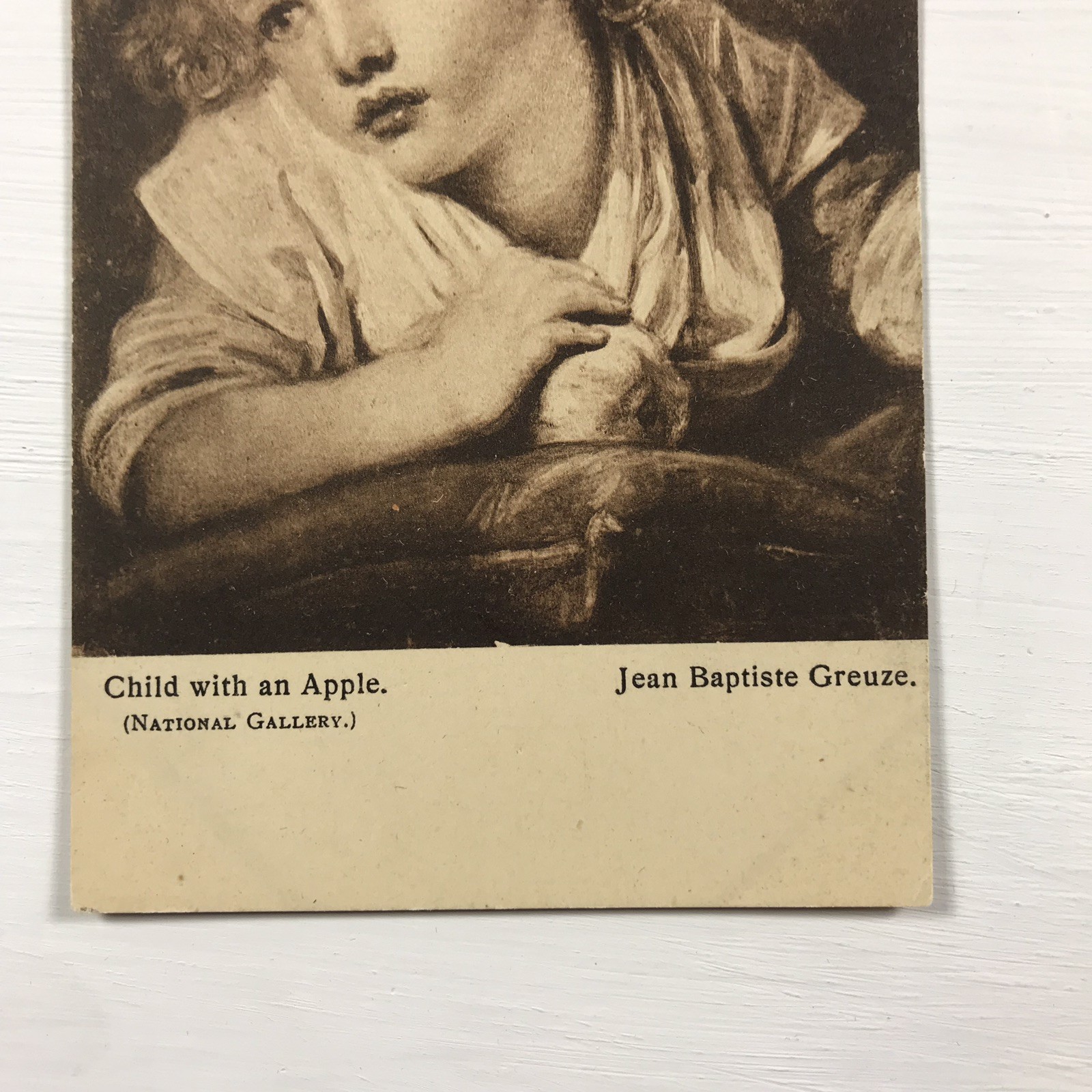 Child With An Apple Jean Baptiste Greuze National Gallery Vintage Postcard