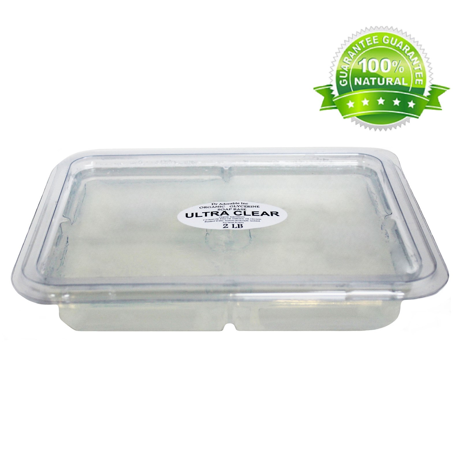 2 Lb Tray CLEAR Glycerin Melt & Pour Soap Base Organic Free Shipping