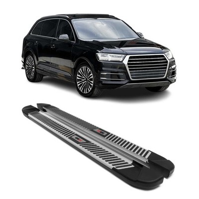 Side Step Nerf Bars Running Boards for Audi Q7 2007-2015 Black Silver 2Pcs