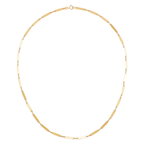 Pre-owned Welry 14k Yellow Gold Long Bar Link Necklace, 17.25"