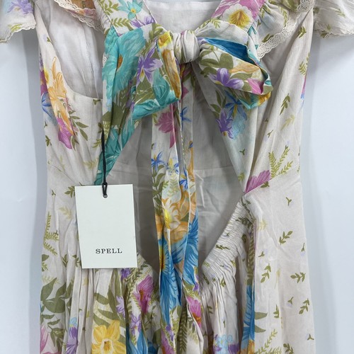 Pre-owned Spell And The Gypsy Collective Spell & The Gypsy Collective Lei Lei Frill Gown Maxi Dress L In White