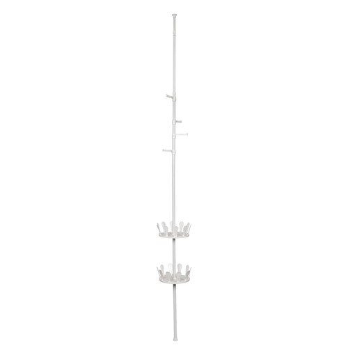 Kleiderständer Teleskop Garderobe Regal ohne Bohren Metal Garderobenständer Weiß