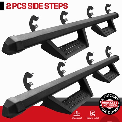 Fit 2019-2025 Chevy Silverado 1500 Crew Cab 3'' Drop Running Board Nerf Bar BCKA