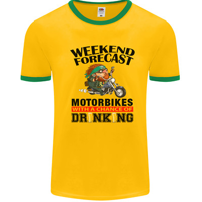 Weekend Forecast Motorbikes Mens Ringer T-Shirt