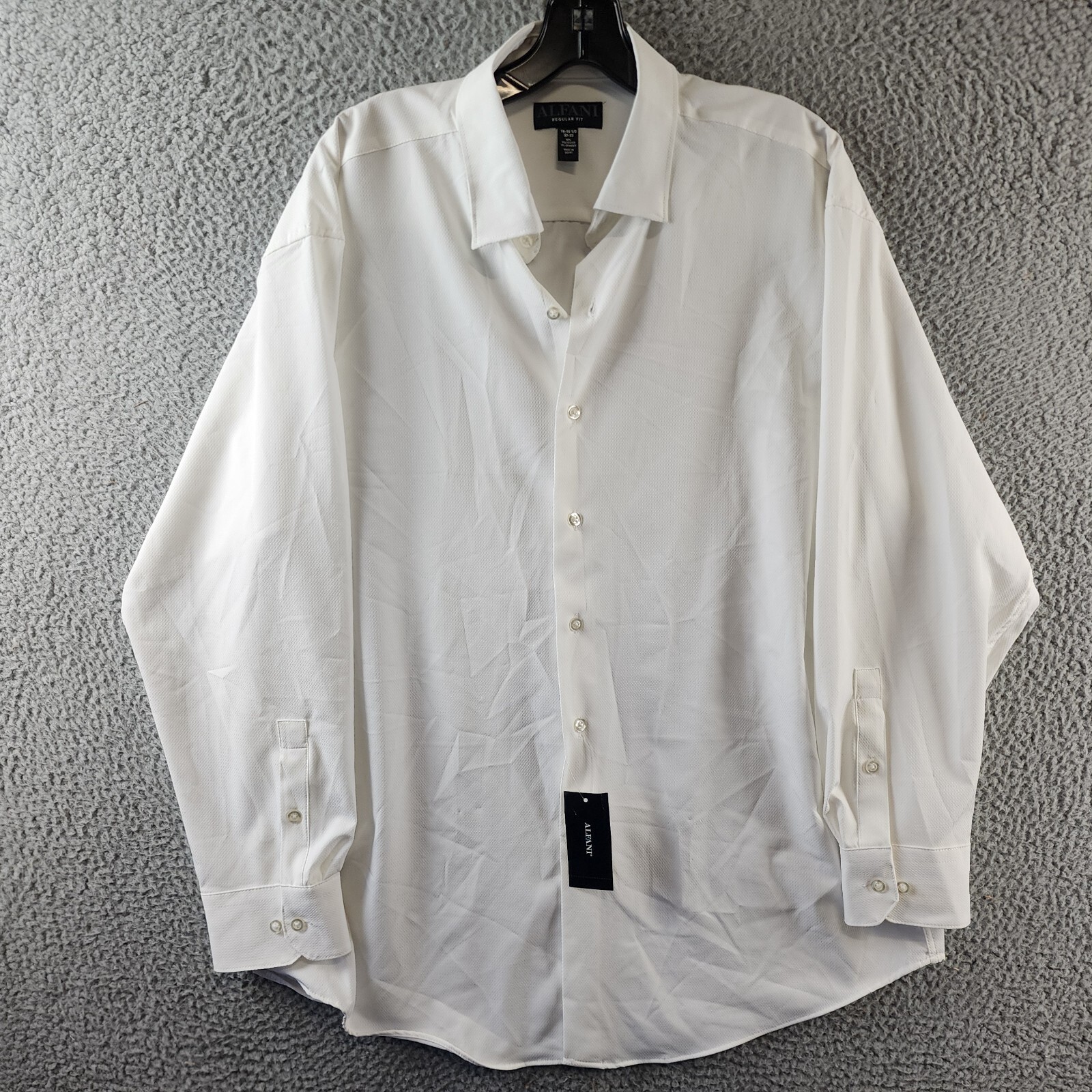 Alfani Regular Fit Travel Ready Dress Shirt Men's 32-33/16-16.5 Bright White~ - Picture 2 of 13