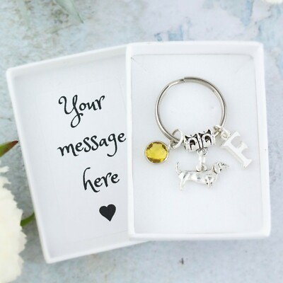 Dachshund Keyring, Personalised Gift, Sausage Dog Keychain, New Puppy Owner Gift