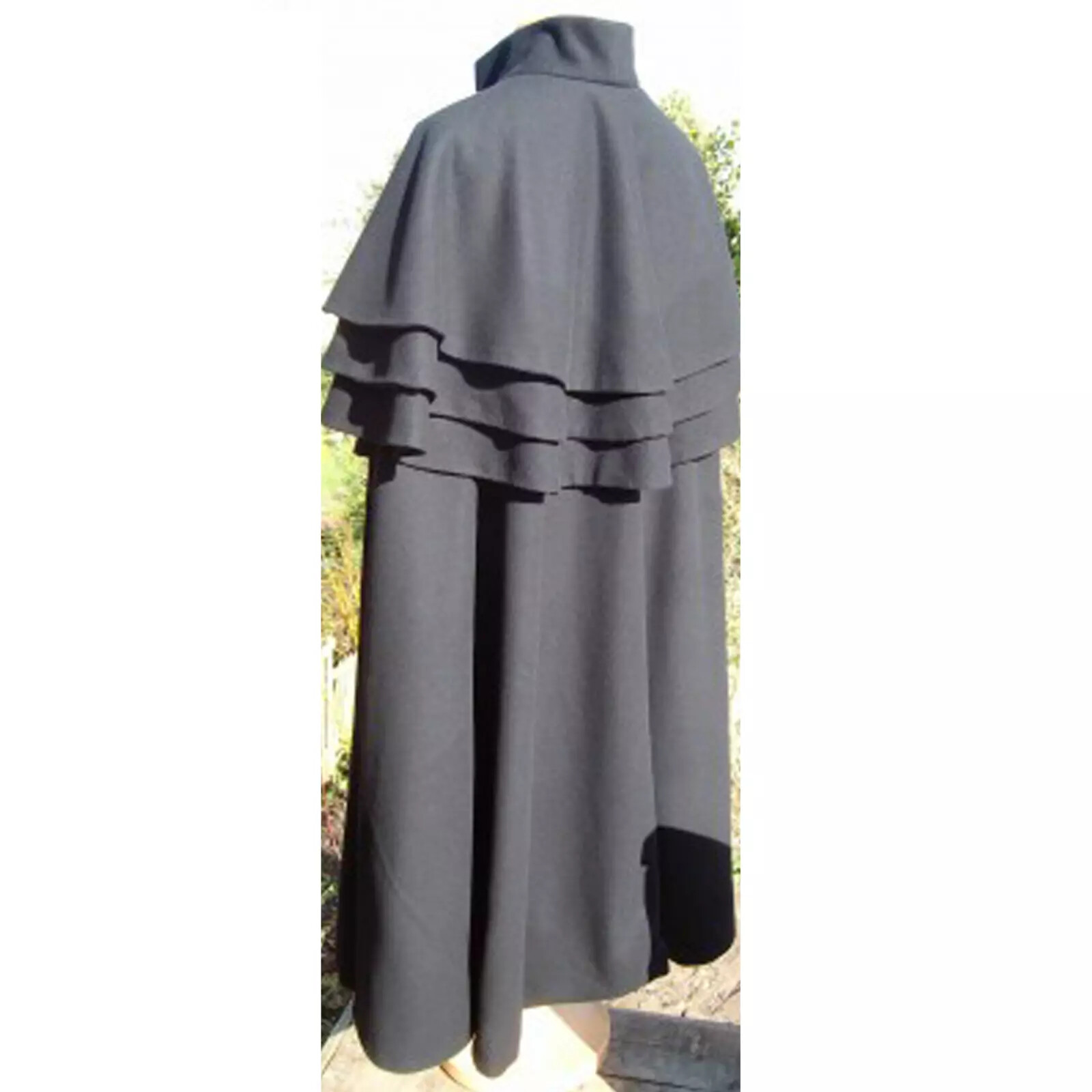 Pre-owned 100% Gray Garrick Cape Coachman High Way Men Cloak (garrick Cape),only Outer Coat