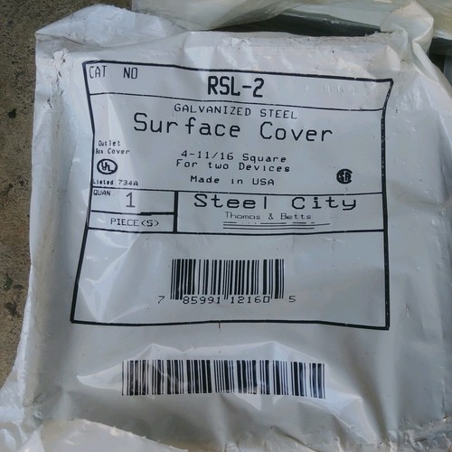 (4) Steel City RSL-2 Surface Box Cover for Switch & Receptacle 4-11/16