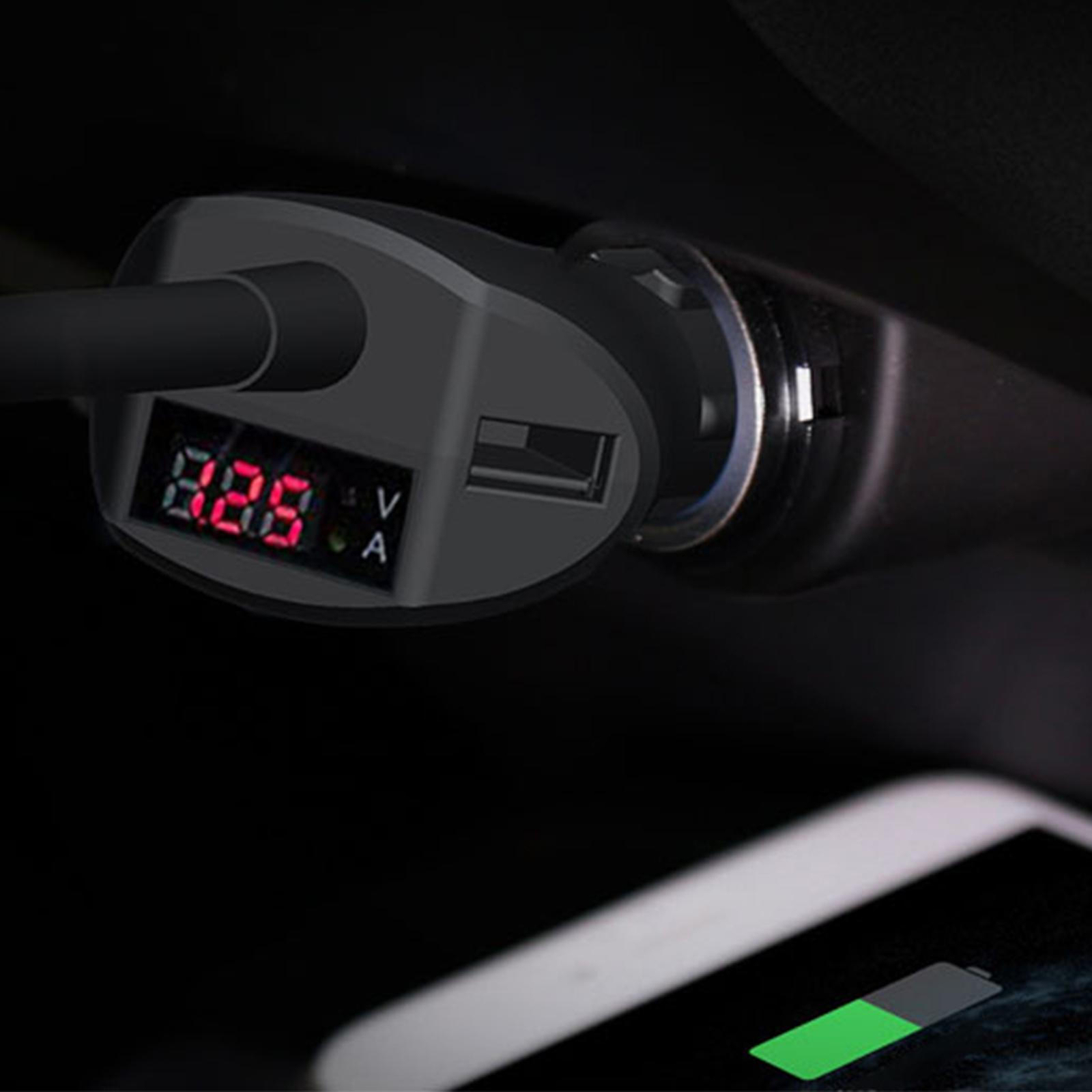 3-in-1 Supportor With Voltage Detector Car Mount Charger Compatible Lighter