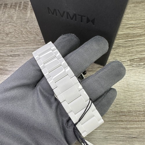 Pre-owned Mvmt New✅ White Ceramic✅ Blacktop Ii 47mm Chronograph Date Watch 28000234