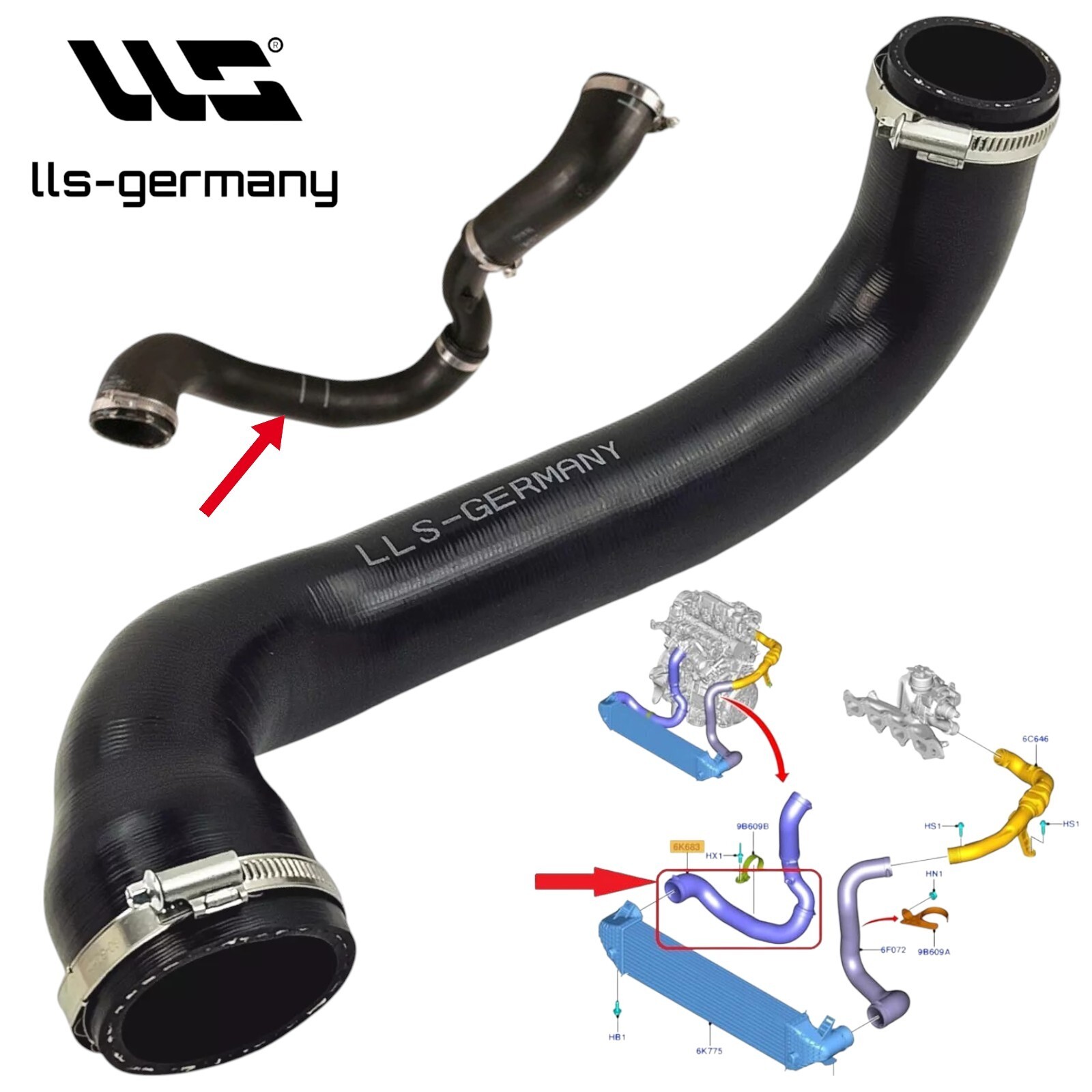 ＊＊COCO＊＊ Turbo Hose Intercooler Hose For FORD KUGA 2.0 TDCI FV41