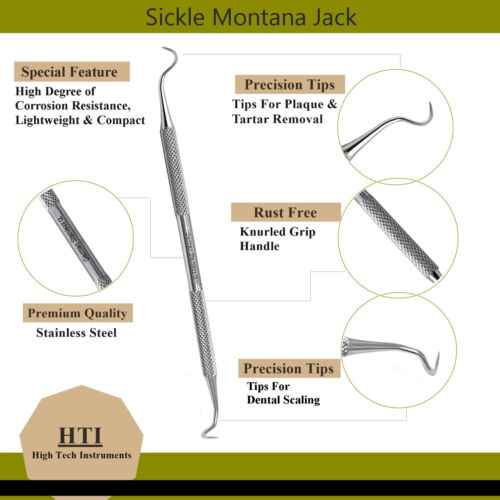Montana Jack Sickle Scaler Double End Lightweight Periodontal Dental Instruments
