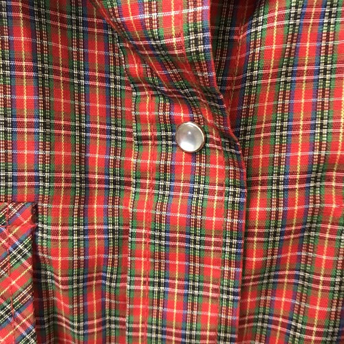 Vintage 70's Ski Levi's Kids Western Pearl Snap Shirt Size 11/12 Red Green